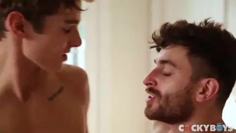 Bearded man pounded by a skinny guy with a huge penis