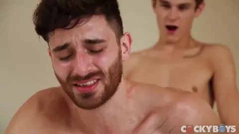 Bearded man pounded by a skinny guy with a huge penis