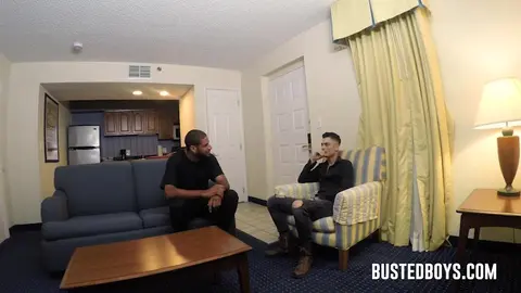 Cop roleplay: thug pounded during “interrogation” (consensual)