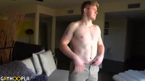 The young hairy athlete, Daniel, 18 years old, masturbates