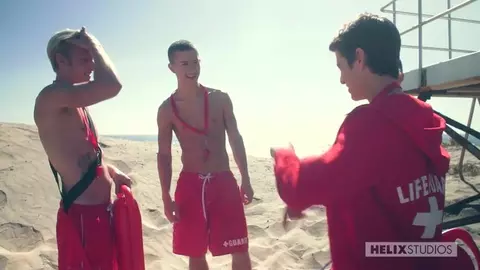 Sex on the beach between handsome guys