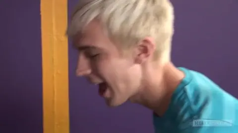 He lubes his ass with a dildo before the fuck