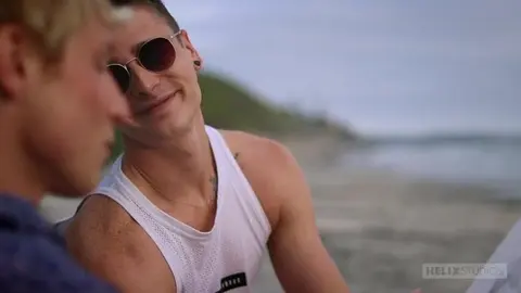 After the beach, their burning bodies intertwine