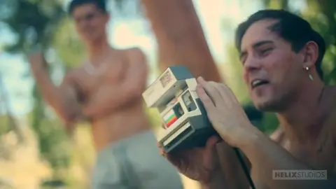 Horny threesome with camping buddies