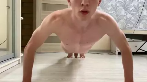 18-Year-Old Athlete Flexes His Muscles