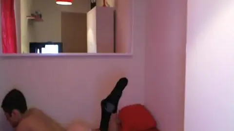 Horny twink jerks off