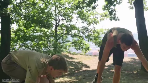 Camp studs submit to their leader — Porn movie