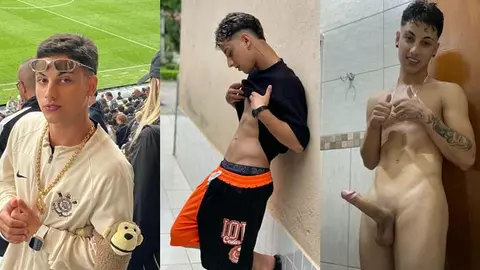 Gabriel Ritelli mostra il suo cazzo duro in bagno